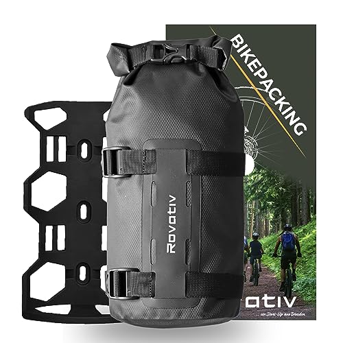 Rovativ® Bikepacking Gabeltasche mit Halterung [4,5 Liter] 100% Wasserdicht - Fahrrad Gabeltasche inkl. Dry Bag und Universalhalterung